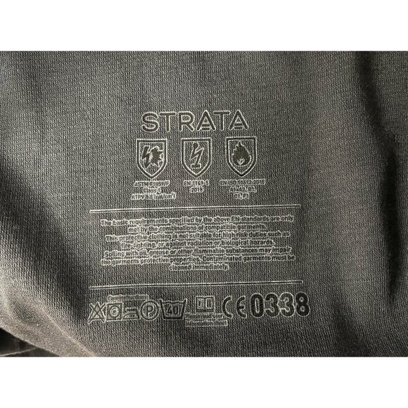Strata Men's Large Arc Long Sleeve Crew Neck SFX101 Protection Shirt Charcoal Gr - Picture 12 of 12